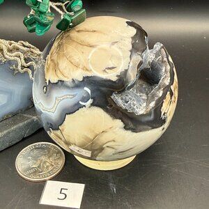 Volcano Agate Quartz Sphere 66.4mm Indonesia Crystal Ball Druzy Natural Geode 5